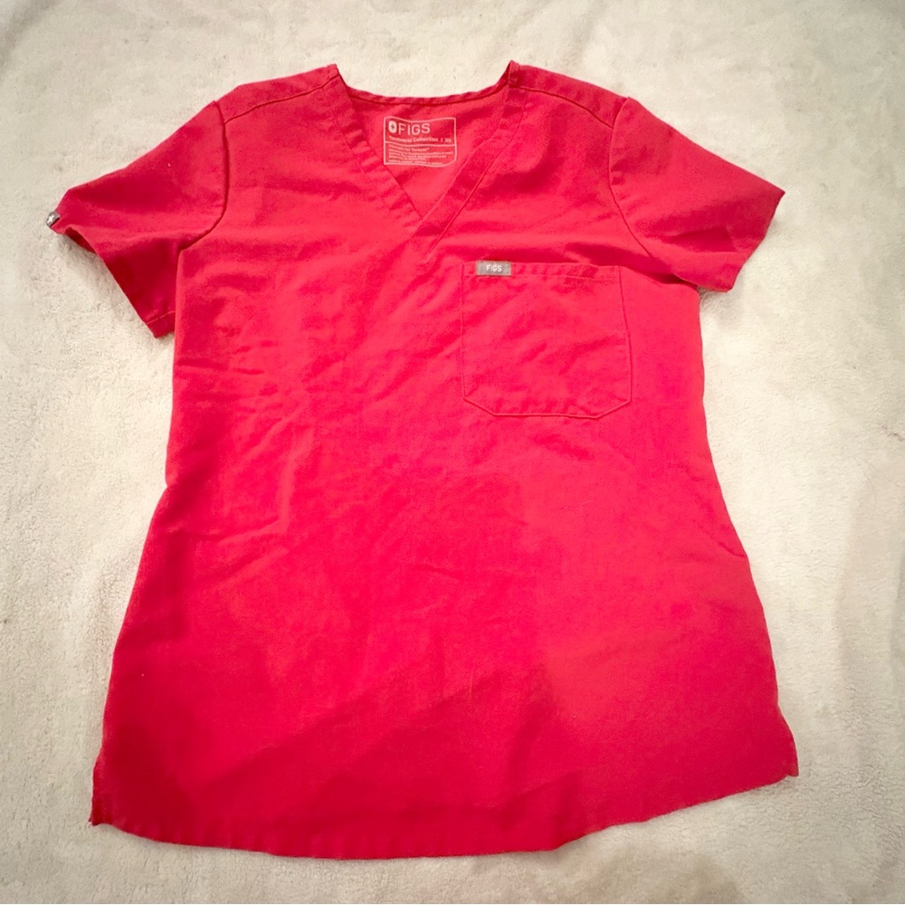 FIGS Catarina Scrub Top Winning Red